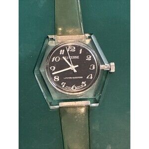 Vintage 70’s Lucerne 1 Jewel Movement Mechanical Wind Up Watch Clear Acrylic